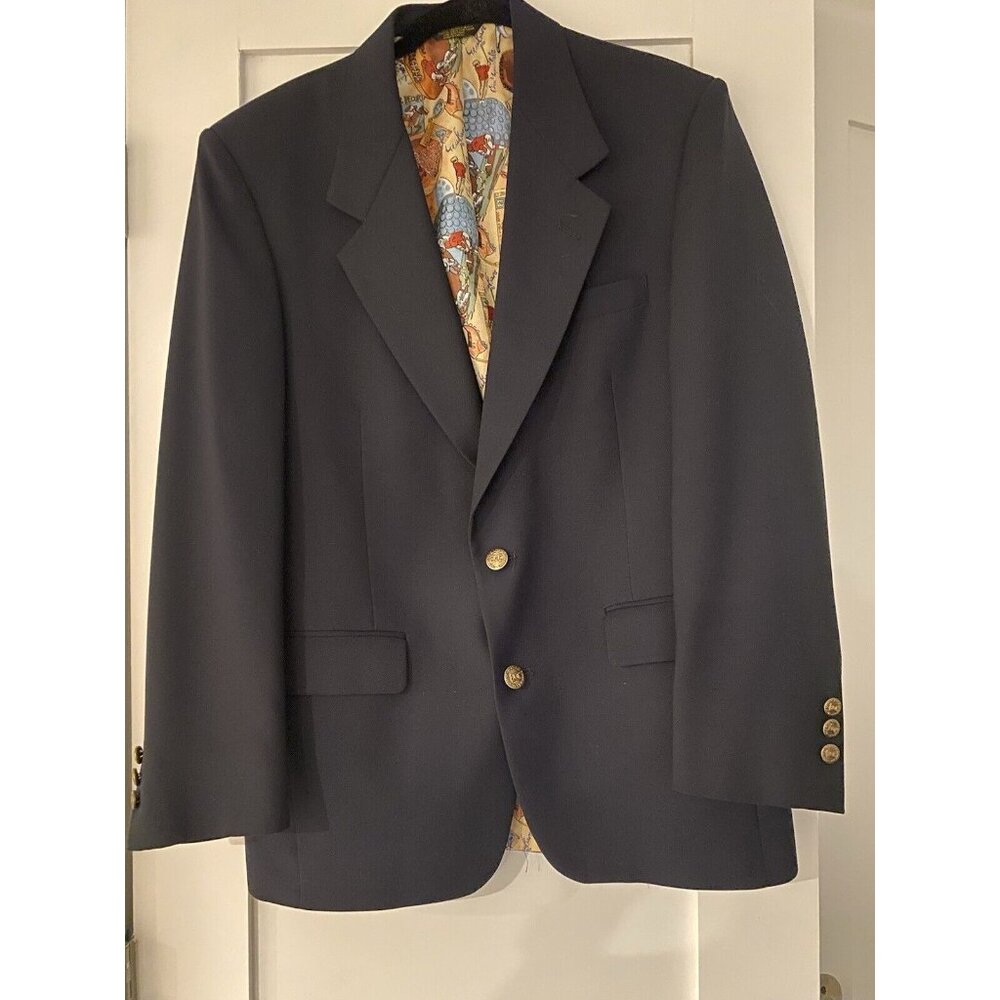 PALM BEACH mens BLAZER OF CHAMPIONS Dark Navy sport coat suit jacket blazer 42